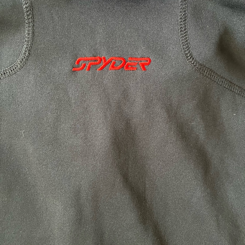 SPYDER Black Fleece Lined Pullover 1/4 Zip Mens Size S - Picture 7 of 7